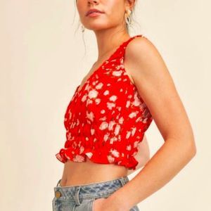 SAGE THE LABEL - POPPY PUNCH CROP TOP Size L